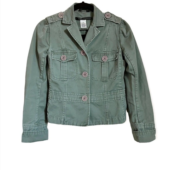 Marc Jacobs Jackets & Blazers - Marc Jacobs Womens Utility Jacket Button Front Sz 2 Green Long Slv Cotton